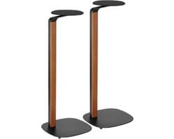 Set van 2 Stijlvolle Houten Luidsprekerstandaarden - Inclusief Spike & Absorber Voetjes
