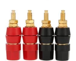 4 Stuks Audio Speaker Terminal Binding Post Plug Jack 4mm Panel Mount Zwart Rood