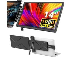 Draagbare Monitor - 14 Inch FHD 1920 x 1080 - Compatibel met Laptop van 13 tot 16,5 Inch