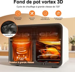 Digitale heteluchtfriteuse met dubbele zone, 4 liter, ideaal voor gezonde maaltijden — thumbnail 5