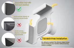 Verstelbare hoofdtelefoon standaard voor monitor - Ruimtebesparende bureauhouder met zachte siliconen bescherming — thumbnail 2