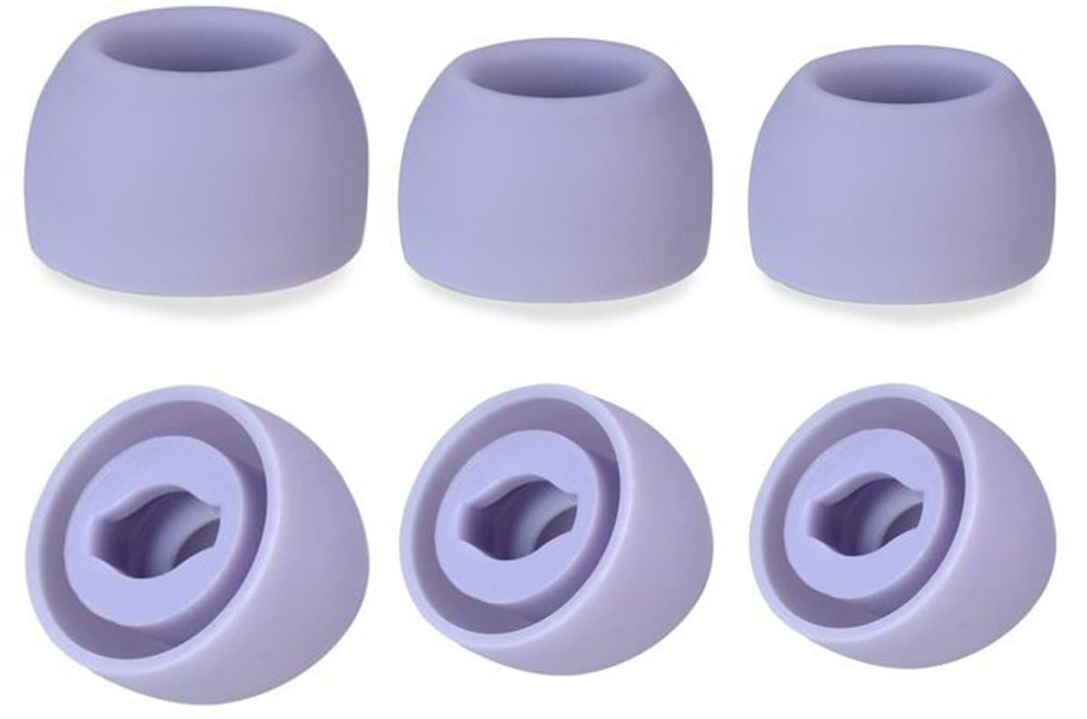 Ibley ComfortFit Siliconen tips voor Samsung Galaxy Buds Pro paars met mesh – Siliconen Ear Tips – Met Mesh – S/M/L Formaten – 3 Paar — afbeelding 1