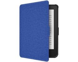 Flip Case voor E-readers - Zachte Siliconen Hoes met Beugelfunctie en Huidachtige Textuur - Marineblauw