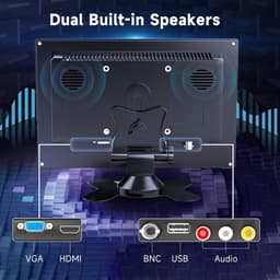 Draagbare 10.1 Inch LCD Monitor met HDMI, VGA en BNC - Voor CCT, Gaming en Auto — thumbnail 2