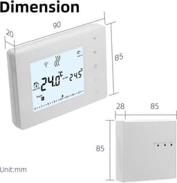 Draadloze Programmeerbare Thermostaat voor Gasketel met Groot LCD Touchscreen — thumbnail 4