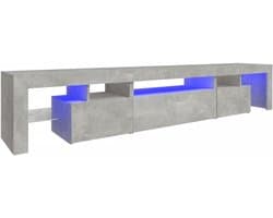 Tv-meubel - Media kast Hifi - Woonkamer Inrichting - Met Led Verlichting - 215x365x40 cm - Betongrijs