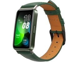kwmobile lederen horlogebandje geschikt voor Huawei Band 10 / 9 / 8 polsband - Echt leren smartwatch bandje - Activity tracker horloge band in donkergroen