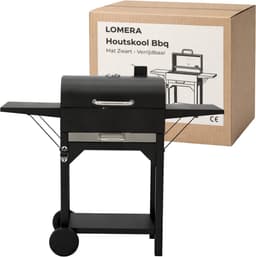 Lomera Houtskool BBQ - BBQ op Wielen - Houtskool BBQ op Wielen - Houtskool BBQ met Deksel - Zwarte Houtskool BBQ — thumbnail 4