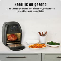 Zyrex® Heteluchtoven - Oven - Airfryer Oven - Zwart - 31cm x 31cm x 38cm — thumbnail 7
