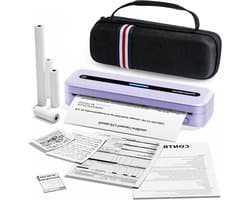 Mobiele A4 Thermische Printer – Draagbare Printer – Bluetooth Printer – Mobiele Printer – Compacte Printer – Inkjetvrij Thermisch Printen – Lange Batterijduur 150 Pagina’s