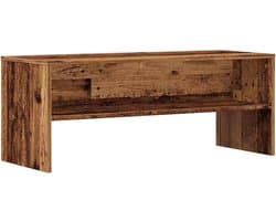 TV-kast 100 cm - Gesneden hout in oude houtkleur - Ruime opbergruimte voor woonkamer en slaapkamer