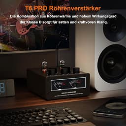 Hybride Buisversterker Stereo Krachtig met Dubbele VU-Meter en Super Bass — thumbnail 3