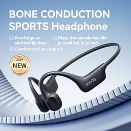 Sanag Bone Conduction Headphones – Sport Koptelefoon – Open-Ear Sport Headset Bluetooth 5.4 – Veilig Fietsen & Hardlopen – 8 Uur Batterij – IPX5 Waterdicht – Titanium Frame – Zwart — thumbnail 4