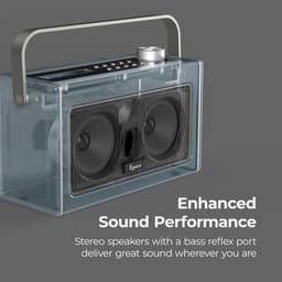 DAB+ en FM radio, draagbare Bluetooth speaker met oplaadbare accu — thumbnail 4