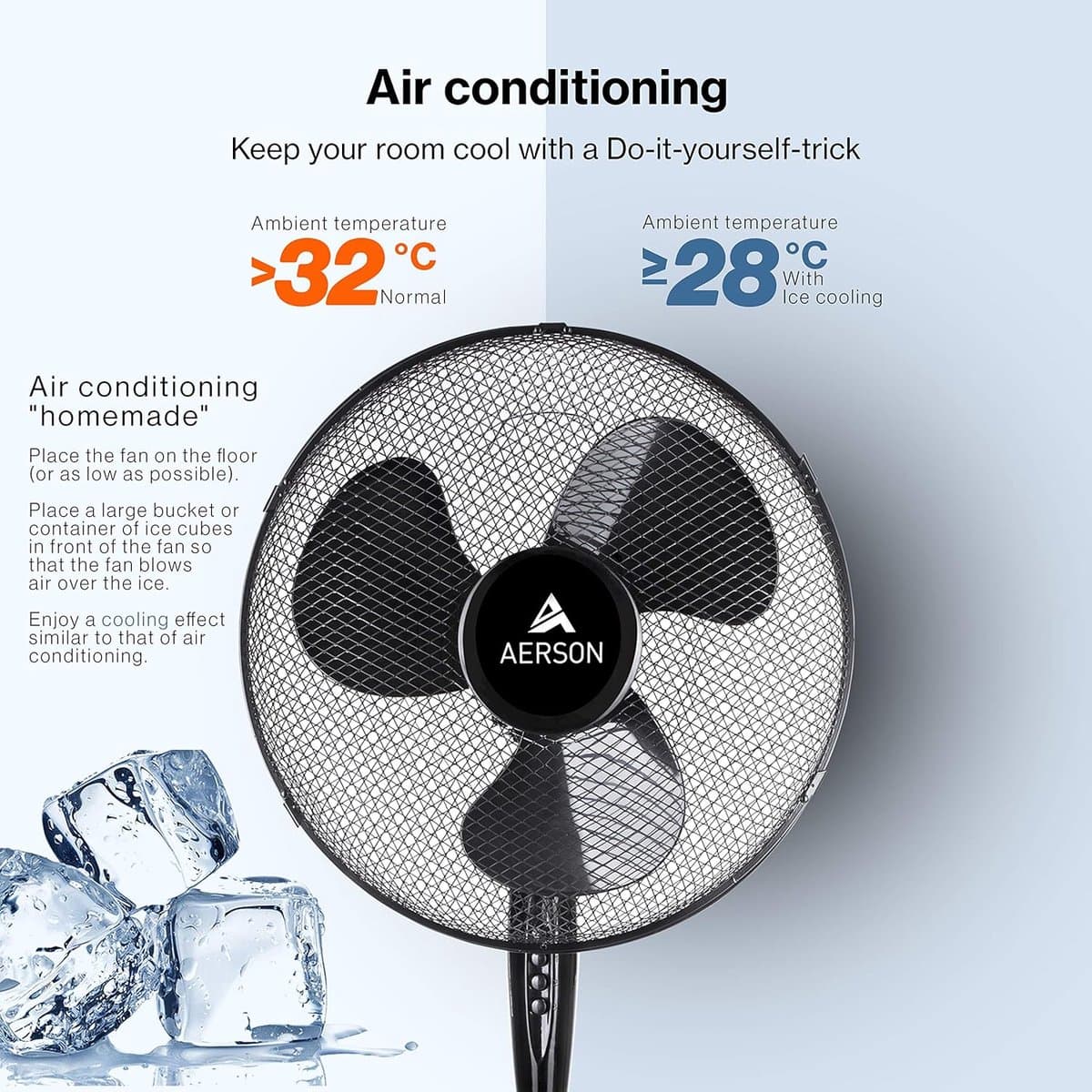 Staan Ventilator - Verstelbare Ventilator - Kamertemperatuur Regelen - Stil Ontwerp - 40 cm Diameter - Zwart — afbeelding 1