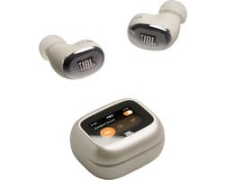 JBL Live Buds 4 – Draadloze Oortjes met Noise Cancelling – Smart Case met Touchscreen - Earbuds Bluetooth – 40 uur – Waterdicht – IP55 - Champagne/Beige