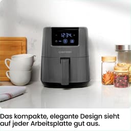 Mini Heteluchtfriteuse - Compacte Airfryer - Snelle Maaltijden - Digitale Timer - 2 Liter - Grijs — thumbnail 4