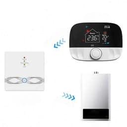 Thermostaat | Draadloos | Wifi | Draaiknop bediening | Opbouwmontage | Verwarmen | Tuya Smart Life | Zwart grijs — thumbnail 2