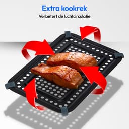 MEDION P20 XXL Heißluftfritteuse mit 2 Kammern (8,7 Liter, Airfryer, 2.600 Watt, Doppelkammer, 10 Automatikprogramme, 2 Schubladen, Sichtfenster, Dualer Airfryer, ILAG PFAS-frei, MD11760) matt grau — thumbnail 6