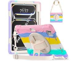 Schokbestendige Hoes voor iPad Pro 11 inch 2024 (M4) - Robuuste Bescherming met 360° Standaard en Schouderriem