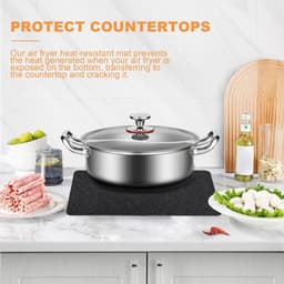 Heat Resistant Mat voor Air Fryer - Keuken Bescherming Mat - Nonstick - Non-Slip - Herbruikbaar (2 Stuks) — thumbnail 2