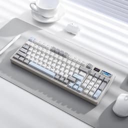YUNZII IF99 - Draadloos Mechanisch Gaming Toetsenbord - 98% Layout - Display - RGB - Hot-Swap - Bluetooth/2.4 GHz/USB-C - Gasket Mount - Programmeerbaar - Wit — thumbnail 3