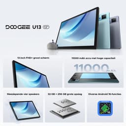 DOOGEE U13 VIP - Android Tablet - Gaming tablet - 32GB RAN + 256GB ROM /2TB - 13 inch - 11000mAh - Vier speakers -13MP + 5MP camera - 2.4G+5G Wifi - Bluetooth 5.0 - Face ID - met toetsenbord/gamepad/muis — thumbnail 8
