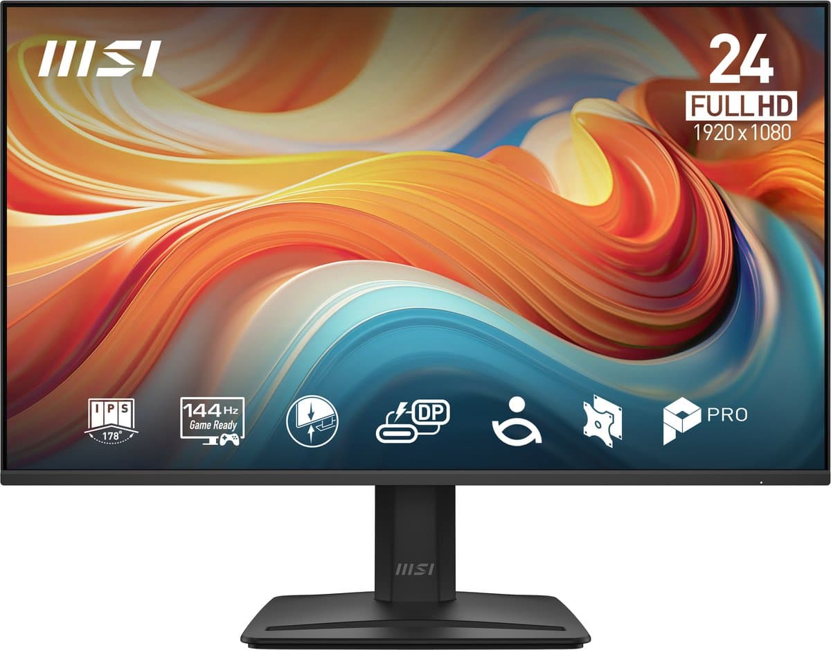 MSI PRO MP242 E14A - Full HD Monitor - 144Hz - 24 inch - Speakers — afbeelding 1
