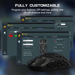 ATTACK SHARK R5 Ultra - Gamingmuis - Koolstofvezel Behuizing - 39g Ultralicht - HyperSpeed Draadloos - 2.4G / Bluetooth / USB-C Bedraad - PAW3950MAX Sensor - 8000Hz Pollingsnelheid - 42.000 DPI - Windows & Mac - Zwart — thumbnail 2