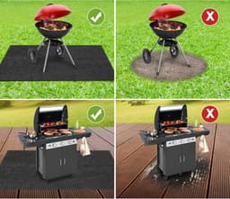 BBQ Mat Rechthoek 100x120 cm - Barbecue vloermat voor BBQ - Grijs Barbecue tapijt voor barbecueën, terras en tuin — thumbnail 5