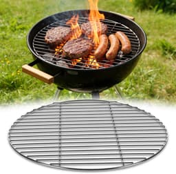 Grillrooster Rond - Barbecue Rooster - Buiten Grillen - Roestvrij Staal 304 - Ø 55 cm - Zilver — thumbnail 1