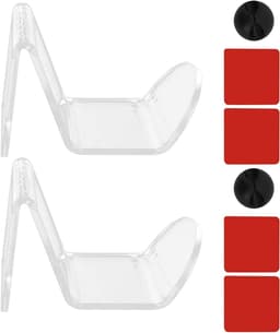 Wandhouder voor hoofdtelefoons - Set van 2 stuks - Zelfklevend en transparant - Acryl houder voor gaming-headsets en spelconsoles — thumbnail 3