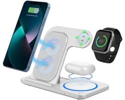 WiWU 3-in-1 Draadloze oplader – Wireless charger Wi-W020 – Wit