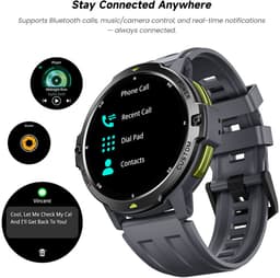 Knobbout 1.46“ Scherm(4cm) Advanced GPS Sport Smartwatch – Sportcapaciteit & Traininganalyse - GNSS Satellietnavigatie - GOMORE Trainingsalgoritme - Lactaatdrempel Test - 30 m Waterdicht- 500mAh - Zwart — thumbnail 5