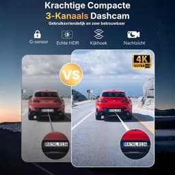 Dashcam - 4K HD - 64GB - Voor auto - Voor en Achter Camera - G-Sensor - Timelapse Functie - Dual Dashcam — thumbnail 5