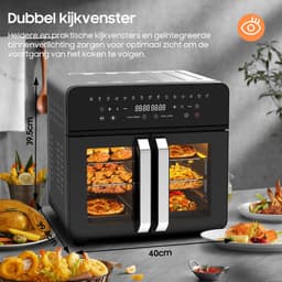 Dewelling AFTO-2301DT XXL Heteluchtfriteuse 23L met Verwijderbaar Tussenschot & Franse Deuren - 2200W Dubbele Zone Airfryer - 15 Kookprogramma's & 12 Accessoires — thumbnail 7