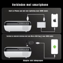 SVN® Mini beamers - Projector - Mini beamer - Wit/Zwart -‎ 21cm x 10cm x 10cm — thumbnail 5