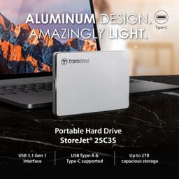 1TB Externe Harde Schijf USB 3.1 Slank Aluminium Ontwerp — thumbnail 2