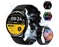 Manike G87 Smartwatch – 1,39 inch Display - Hartslag - & Bloeddrukmeting - SpO₂ - Slaapmonitoring - Multisport - IP68 Waterdicht - 7 Dagen Batterij - Meldingen - 100+ Sportmodi - Android & iOS Compatibel