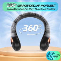 RFWR® Draagbare nekventilator 360° luchtstroom, superstil en USB oplaadbaar — thumbnail 4