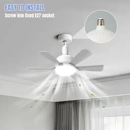 RFWR® Plafondventilator met lamp en afstandsbediening, dimbaar, 40W, 3 snelheden, 6 bladen, ideaal voor slaapkamer en woonkamer — thumbnail 3
