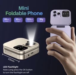 Kleine Opvouwbare Mobiele Telefoon GSM Facebook Fm Radio Mini Flip Telefoons 2 Card HD Camera — thumbnail 4