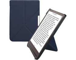 kwmobile e-reader hoesje geschikt voor Pocketbook InkPad 3 / 3 Pro / Color / Vivlio InkPad 3 hoes - Ereader flip case met standaard - E reader cover van kunstleer - In donkerblauw