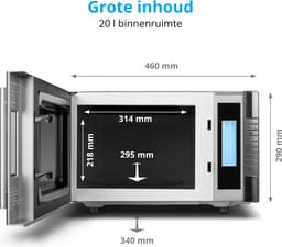 MEDION MD 14482 Magnetron met grill / 20L ovenruimte / 8 automatische programma's / ontdooifunctie / 800 Watt magnetron en 1000 Watt grillvermogen / timer / grillrooster — thumbnail 2