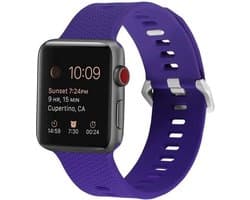 By Qubix - Geschikt voor Apple Watch bandje - Siliconen bandje met motief - Paars - Geschikt voor Apple Watch 44mm / 45mm / 46mm / 49mm (Ultra 1,2 en 3) - Smartwatch bandje