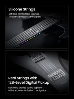 AeroBand Smart Gitaar – Ingebouwde Speaker - Bluetooth Elektronische Gitaar met Case, Strap & Mic – Muziekinstrument Set - AUX - MIDI — thumbnail 5