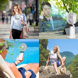 Draagbare USB Handventilator - Mini Ventilator met 5 Versnellingen, Oplaadbare Batterij en Stille Werking voor Thuis en Reizen — thumbnail 3