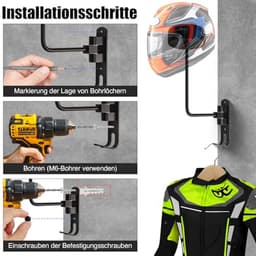 Premium Helmhouder voor Wandmontage - Aluminium Houder voor Helmen en Accessoires (Set van 2) — thumbnail 4