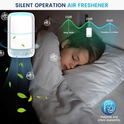 Plug-in luchtreiniger - Negatieve ionentechnologie - Stille werking voor thuisgebruik - Negatieve ionenluchtreiniger voor slaapkamer, kantoor, dierenkamer, badkamer, wit - 2-pack — thumbnail 4
