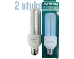 2 stuks | Sylvania Blacklight Compact 20W BL368 | UV-A Blacklight | Insectenlamp | E27 | Blacklight (BL) | 20 watt | 8.000 Branduren
